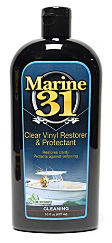 Marine 31 Clear Vinyl Restorer & Protectant | Restores & Protects Vinyl | Safe for Boats, Furniture, & More | M31-460 | 16 Oz Bottle