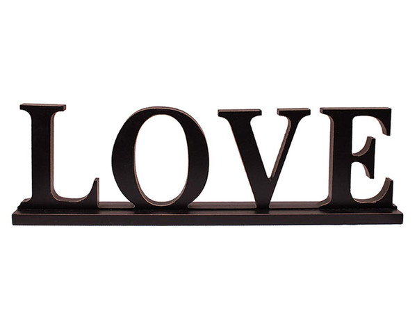 Wooden Love Sign Home Decor Freestanding Cutout Word Table Shelf Decoration