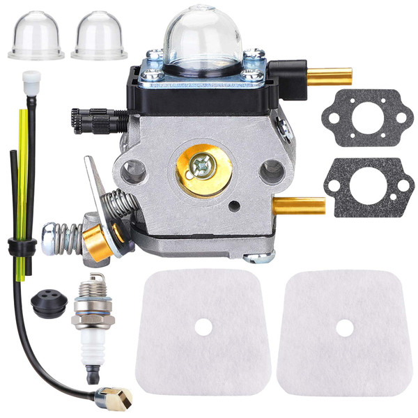 HOODELL C1U-K82 C1U-K54A Carburetor, for Mantis Tiller 7222 7222M 7225 7920, Echo TC-210 HC-1500, Premium Cultivator Carb, Plus Rebuild Kit Primer Bulb Fuel Line and More