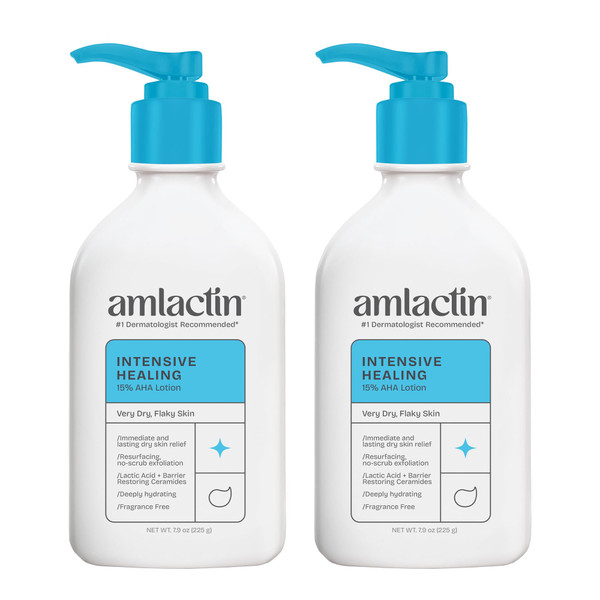 AmLactin Intensive Healing Body Lotion, 15% Lactic Acid, 7.9 oz, 2 Pack