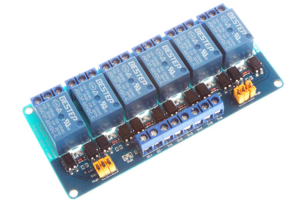 NOYITO 6-Channel Relay Module 5V 12V 24V High Low Level Trigger with Optocoupler Isolation Relay Load AC 250V 10A DC 30V 10A (DC 12V, Blue)