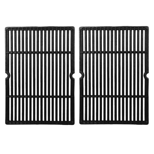 GGC 18 1/4 Inch Grid Grate Replacement for Charbroil, Coleman, Kenmore, Master Forge, Thermos, Uniflame, Master Forge and Others, 2 PCS Porcelain Coated Cast Iron Cooking Grid (18 1/4 x 13 1/8)