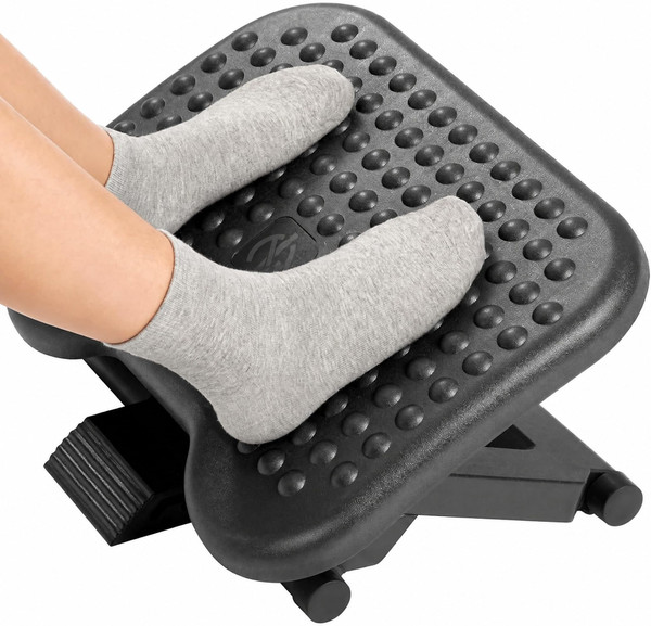 HUANUO Under Desk Foot Rest, 17.1" Massage Footrest, Adjustable and Tilt