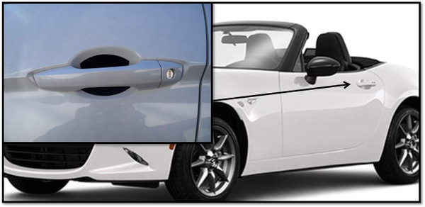 Cupeez for Cars Flat Black Auto Accessory Car Door Handle Scratchs Guards Protector Fits Mazda Miata MX-5 (2pk)