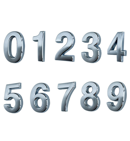 1.5 Inch Mailbox Numbers, Self Stick 3D Door Numbers, Decor Sign Number Stickers for DIY Craft. (1.5 Inch - Pack of 10, Silver)