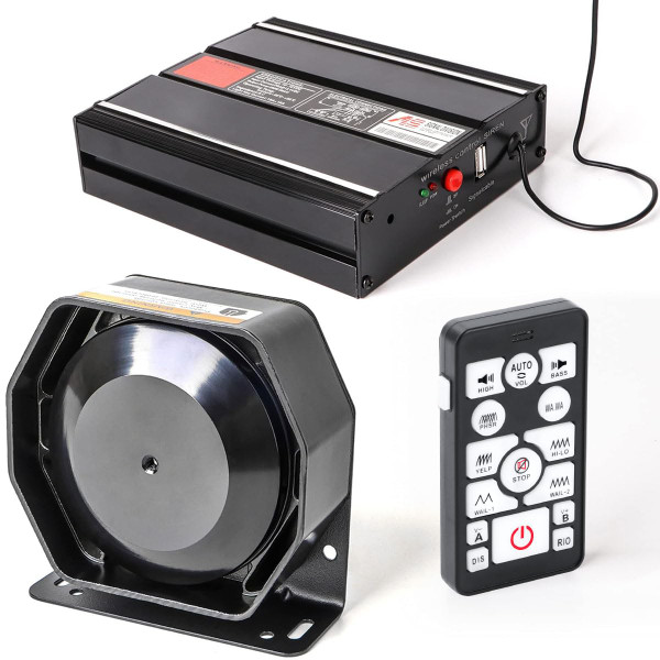 SMALLFATW Wireless Police Siren 20 Tones 130 DB 200 Watt Remote Control