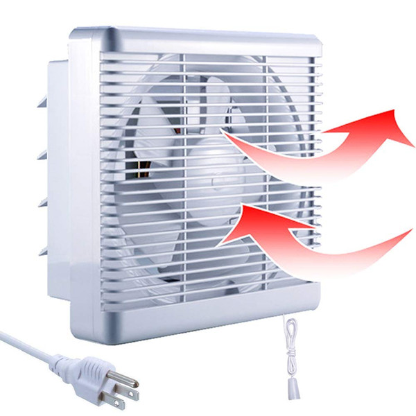 Reversible Window Exhaust Fan for Bathroom: 8" Blade Fan with Intake