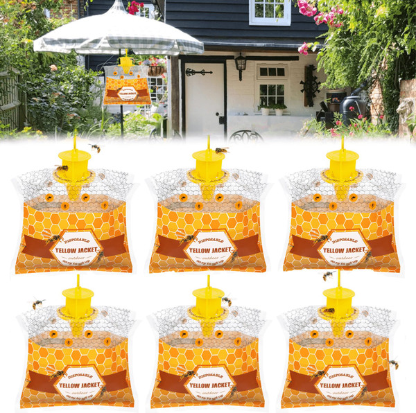 4 Pack Disposable Wasp Traps Outdoor Hanging Bags
