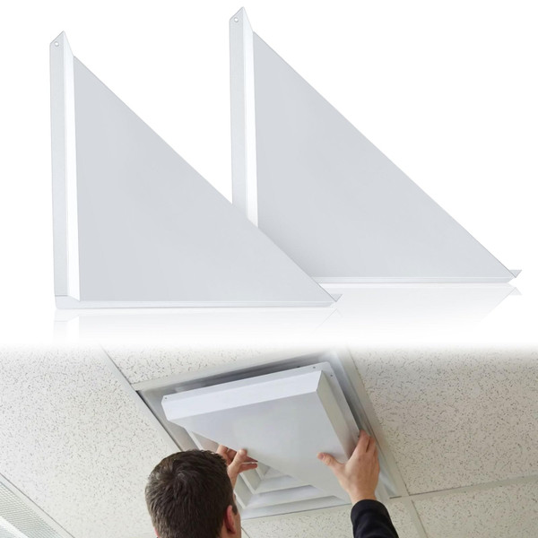 Copkim 2 Pack Aluminum Ac Vent Deflector (Triangle) for 12'' x 12'' Ceiling