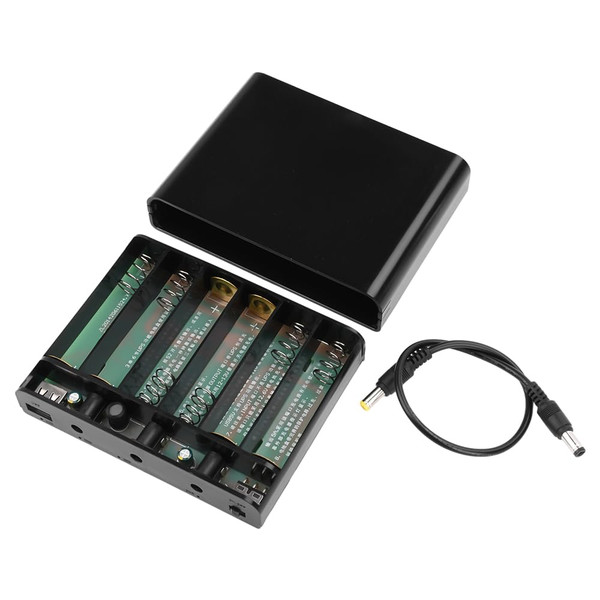 diymore 18650 Battery Holder with Wire 18650 Battery Holder Case 5V/9V/12V Series DIY Battery Storage Box, Black Plastic Batteries Case for 18650 Battery