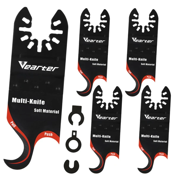 Vearter 5PCS Oscillating Multi Tool Hook Knife Blades for Roofing Shingles