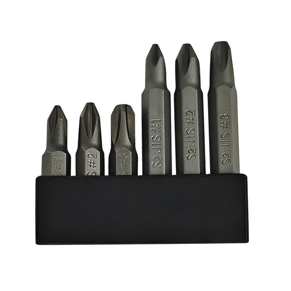 6Pcs JIS Screwdriver Bit Set – 35mm&50mm-With Magnetic Tip, 1/4 Hex Shank, S2 Alloy Steel-Solve maintenance for Japanese cars, pickups, motorcycles, bicycles&other equipment