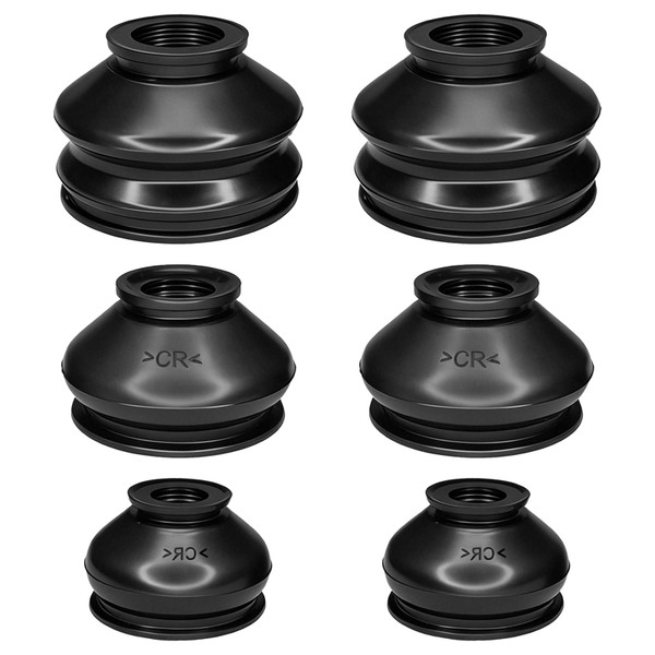 JYIS 6PCS Ball Joint Boot Kit, Rubber Tie Rod End Boot, Turn To Rod Arm Ball Joint Head Dust Protection Rubber Covers, Automotive Suspension Steering Parts Replacement Compatible with Most Vehicles