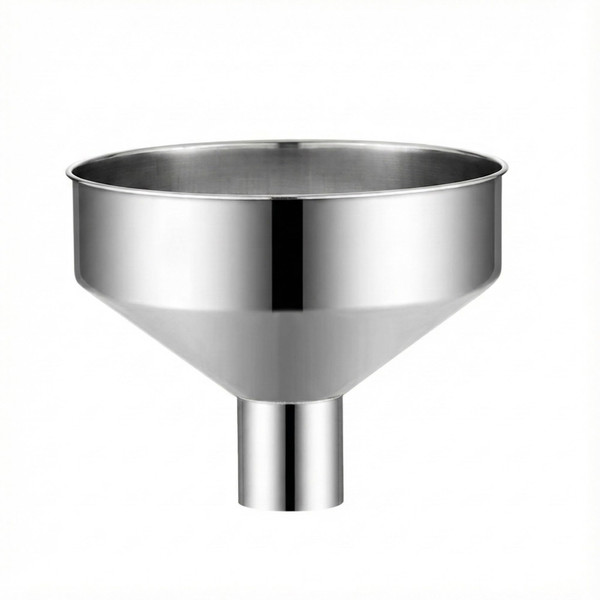 Stainless Steel Large Kitchen Funnel, 7.5" Wide-Mouth Design with 1.5" Spout, Heavy-Duty Metal Transfer Tool for Bottles, Oils, Liquids, Powders & Dry Ingredients, Rust-Resistant Silver Finish