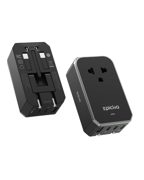 EPICKA Air 65W Universal Travel Adapter PD&QC with 1AC/3USB-C/1USB-A
