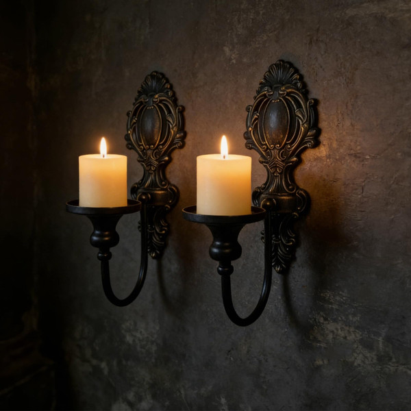 YOLLZEY Candle Holder Wall Sconces Set of 2