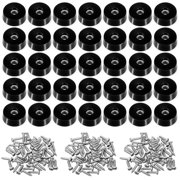 100 Pieces Rubber Feet for Cutting Board Non Slip Round-Rubber Feet Bumpers with Stainless Screws, Non Marking Small-Rubbers Feeteet for Kitchen, Electronics and Furniture(1" W x 0.33" H)
