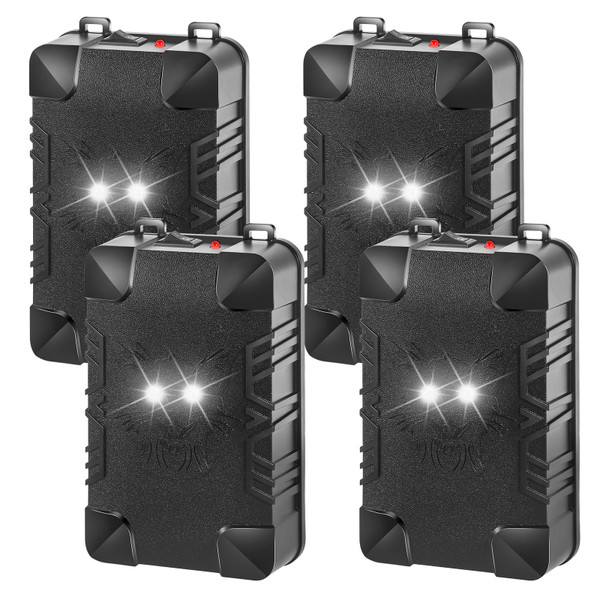 Ultrasonic Rodent Repellent for Car Engine, 4 Pack Battery Powered Rodent Repellent for Cars Under Hood Mouse Deterrent with Flashing Lights,Keep Mice Rats Squirrels Out of Garage Outdoors Indoors