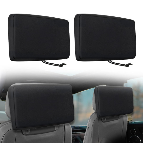 2 Pack Neoprene Protective Padded Cover for Rear Seat Entertainment Screen for 2021–2025 2026 GMC Yukon/Cadillac Escalade/Chevy Tahoe/Suburban Rear Seat TV Cover 1.5mm Neoprene Dust & Impact Shield