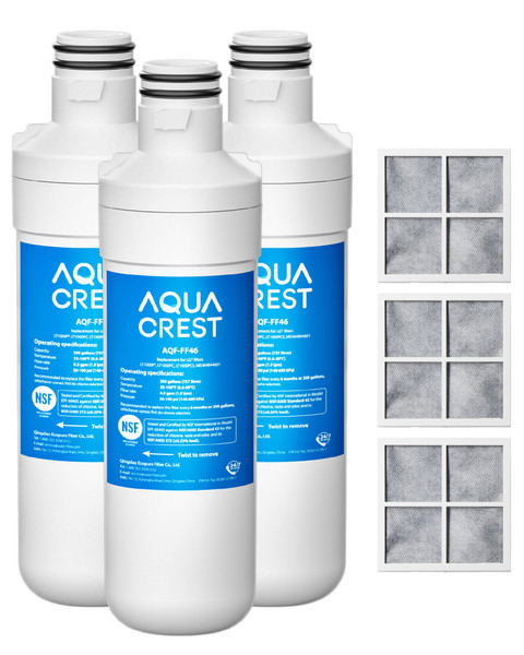 AQUA CREST LT1000PC Refrigerator Water Filter and Air Filter, 3 Combo