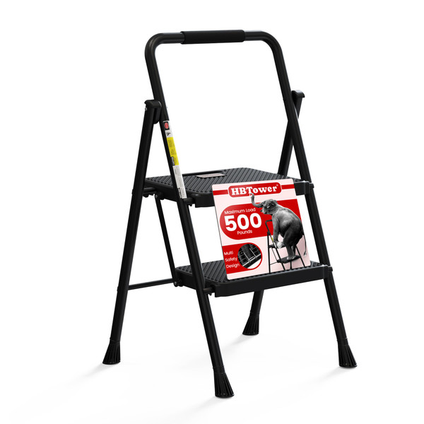 HBTower Step Ladder, Folding Step Stool with Wide Anti-Slip Pedal