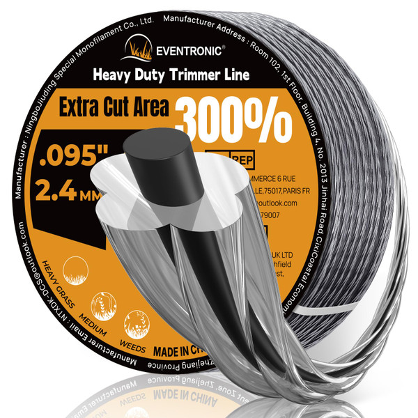 095'' Trimmer Line 200FT Heavy Duty Pentagon Dual Core Weed Eater String