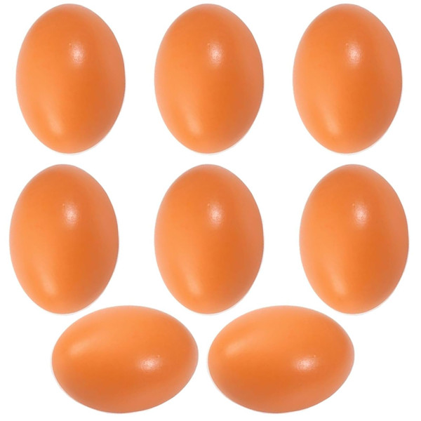 8 PCS Wooden Fake Dummy Nest Eggs - Agricultural Tools for Chicken Coop Nesting,Encourages Hens to Lay Eggs（Brown）
