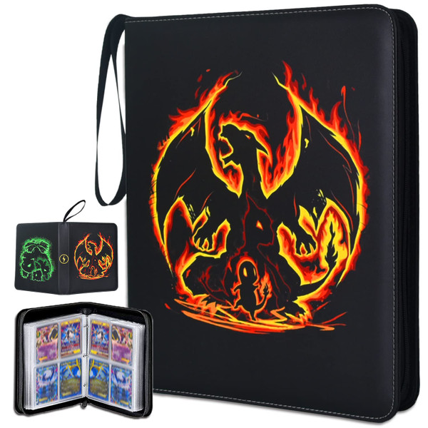 LIMSTDIC Trading card binder 4 Pocket, Holds 400 Card for Pokemon, TCG Card