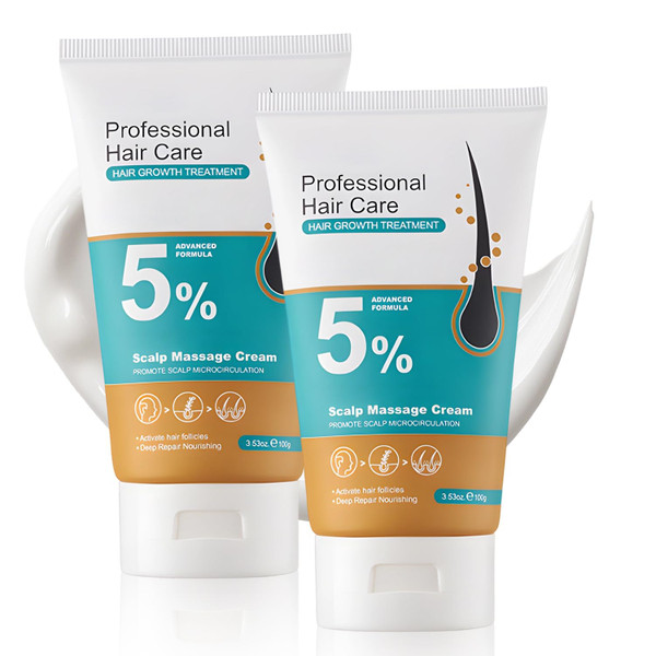 2pcs 5% Hair Growth Scalp Massage Cream, Professional Hair Care Cream, Anti Hair Loss with Rosemary Biotin for Men Women, Strengthens Hair Roots & Fast Regrowth