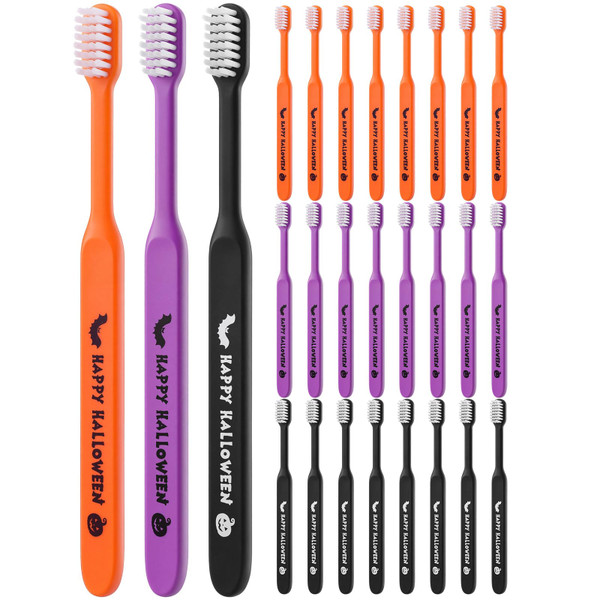 Willinglong 24 Pcs Halloween Toothbrush, Happy Halloween Toothbrushes Bulk
