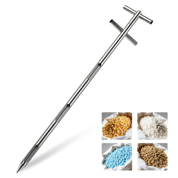 ZOYACREATE Grain Probe Sampler, Rotatable 39.5'' Seed Testing with 3 Slots