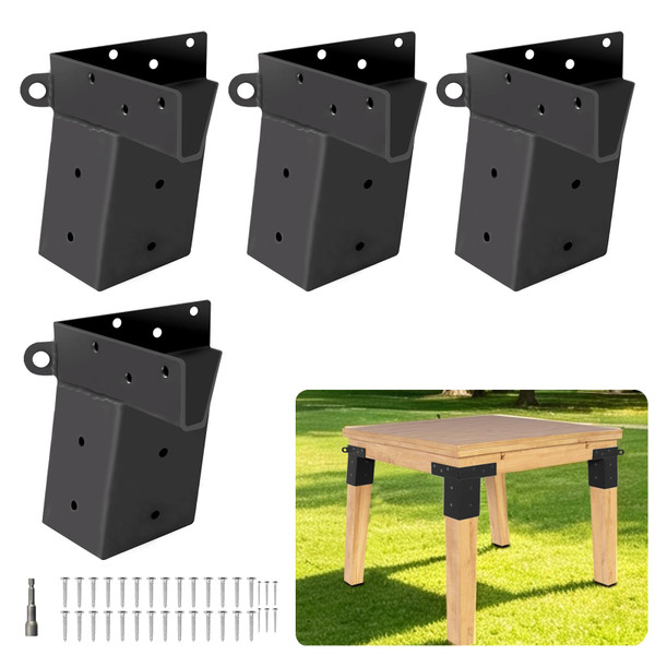 Deer Stand Brackets 4x4, 4 Pcs Outdoor 4x4 Compound Angle Brackets for Deer Blind Brackets, Outdoor Platforms Bracket, Shooting Shacks, Observation Decks and Tree Houses