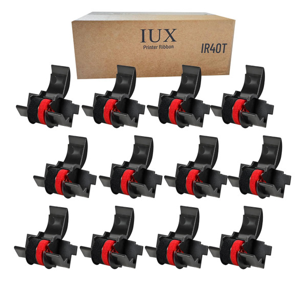 IR40T Calculator Ink Roller IR-40T Black and Red Calculator Ribbon, 12 Pack