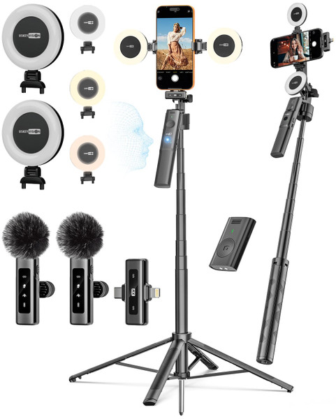 USKEYVISION Content Creator Essentials,Vlogging Kit w/Light & Mic(R01 Kit)