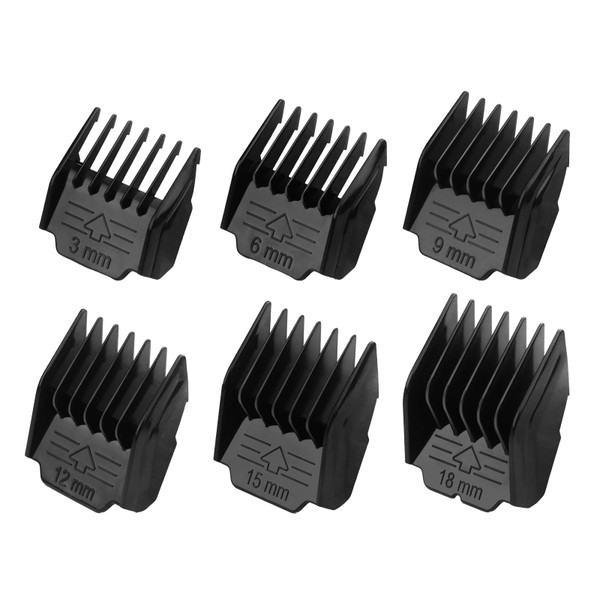 Pet Clipper Guide Combs Compatible with Oneisall Dog Clipper, Black, 6 Pack