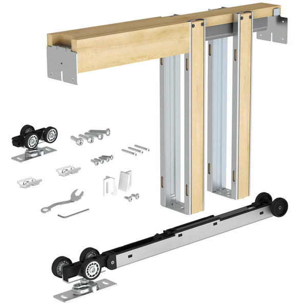 JUBEST 30"x80" Pocket Door Frame Kit with 88LBS Soft-Close Mechanism