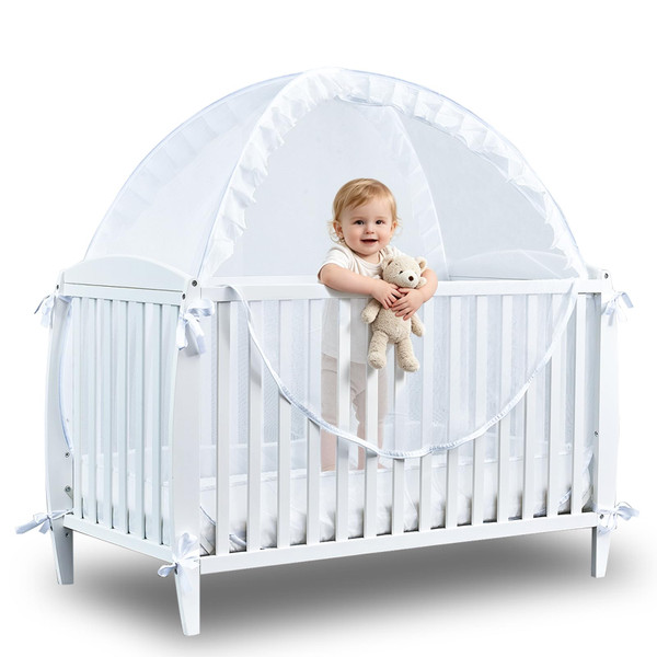 TUPI Crib Tent Safety Net to Keep Baby in,White