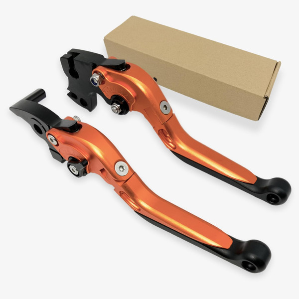 Compatible with KTM Duke 125 200 250 390 RC125 RC200 RC390 Brake Clutch Lever CNC Aluminum Extendable Adjustable Levers Accessories (Orange Black `Black)