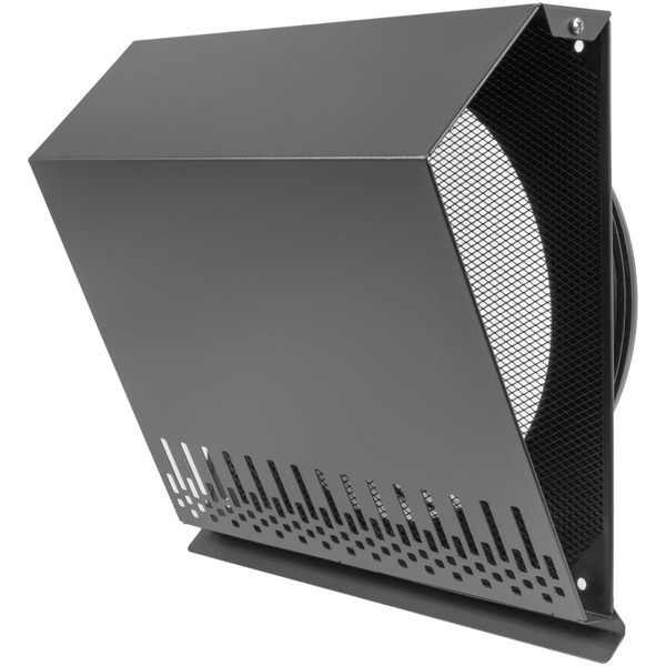 Vent Systems 10" Inch Supply Vent Cover with Rubber Gasket - Graphite Black Galvanized Steel - Robust and Weatherproof Outdoor Air Intake Box - Duct or Surface Mounting - Rain, Snow Protection