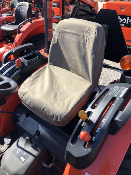 Durafit Seat Covers, KU09-X4, for Kubota Tractor B2320, B2620, B2920, B3200, B7410, B7800, BX1850, BX24, BX25, M5640, L2501, L3240, L3940, Exact Fit seat Covers in Automotive Taupe Twill.
