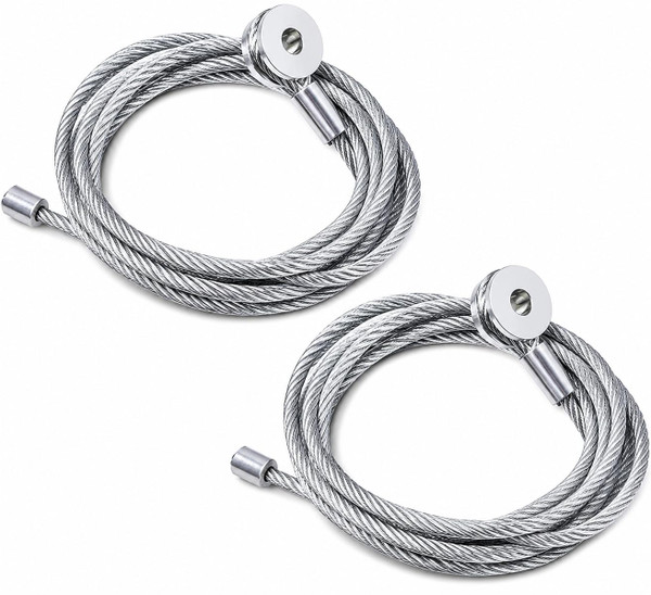 2PCS 150" Replacement Cable Wire for Enclosed Cargo Trailer Ramp Door Springs – Fits 12.5' Doors – Galvanized Steel – Heavy Duty Garage Trailer Cable Kit