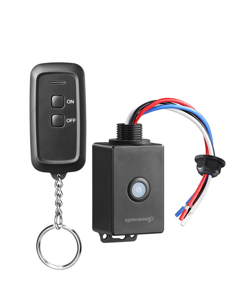 DEWENWILS Outdoor Indoor Wireless Light Switch and Receiver Kit, 15A/1800W, No Wiring, IP65 Waterproof, Wireless Remote Light Switch for Lighting