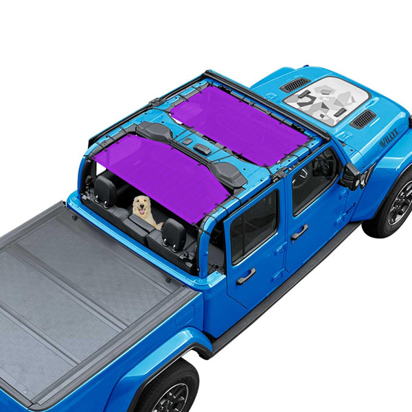 JT Sun Shade Top Compatible with Jeep Gladiator Sunshade, Purple