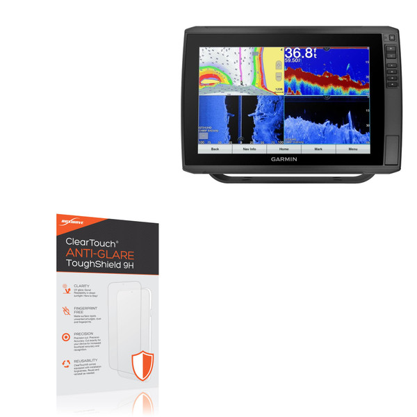 BoxWave Screen Protector Compatible with Garmin echoMAP Ultra 126sv - ClearTouch Anti-Glare ToughShield 9H (2-Pack), Anti-Glare 9H Tough Flexible Film Screen Protector