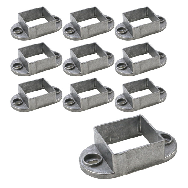 MY MIRONEY 10PCS 2" x 2" Square Post Flange Base, Silver