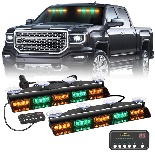 XRIDONSEN Dash Windshield Lights for vehicles, 40 LED Strobe Lights