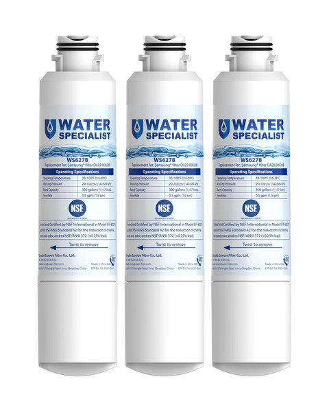 Waterspecialist Refrigerator Water Filter Replacement for Samsung®, 3 Pack