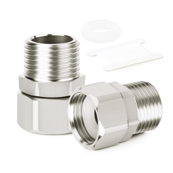 TAISHER 2PCS 304 Stainless Steel Flexible Movable Connector, 1/2" Male for Sprayer, Angled Valve, Shower Arm