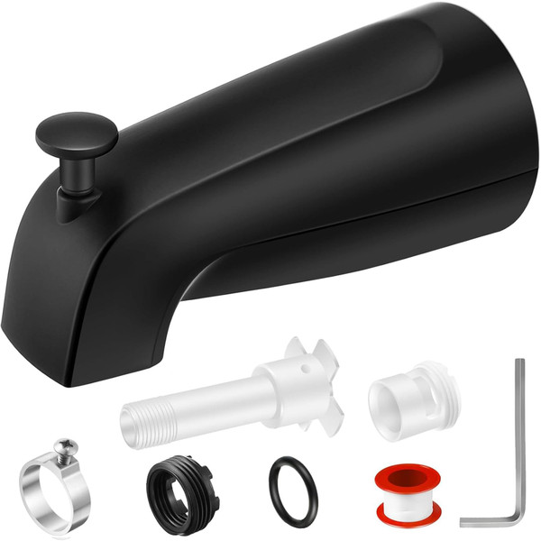 Enhon Universal Tub Spout, with Diverter, Matte Black