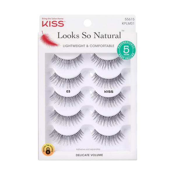 Kiss Looks So Natural, False Eyelashes, 'Multipack - 03', 10mm, Includes, Easy to Apply, Reusable Lash Clusters